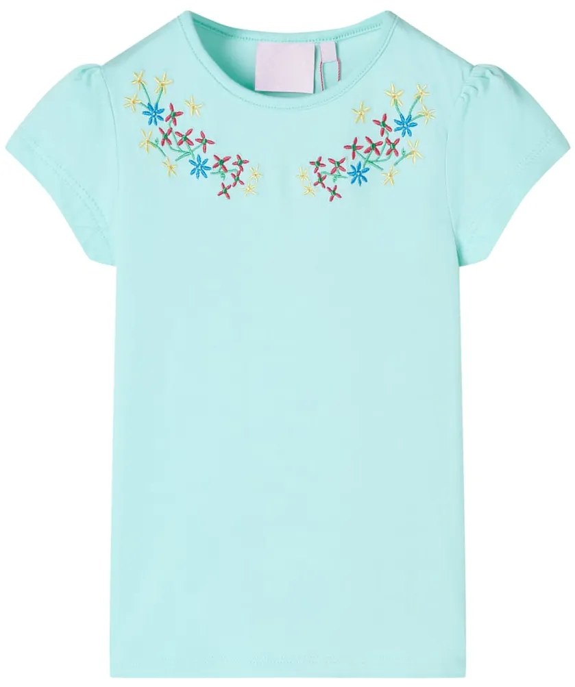 T-shirt de criança ciano-claro 128