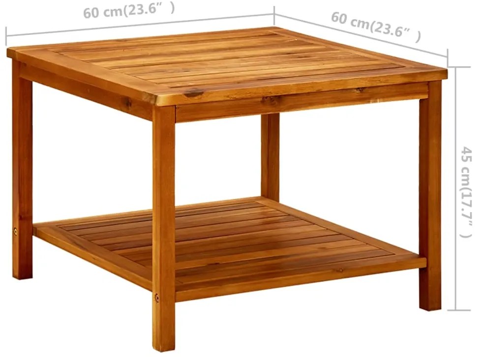 Mesa de centro 60x60x45 cm madeira de acácia maciça