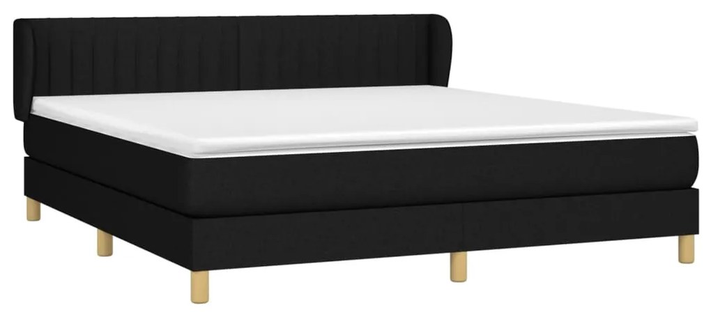 Cama com molas/colchão 180x200 cm tecido preto
