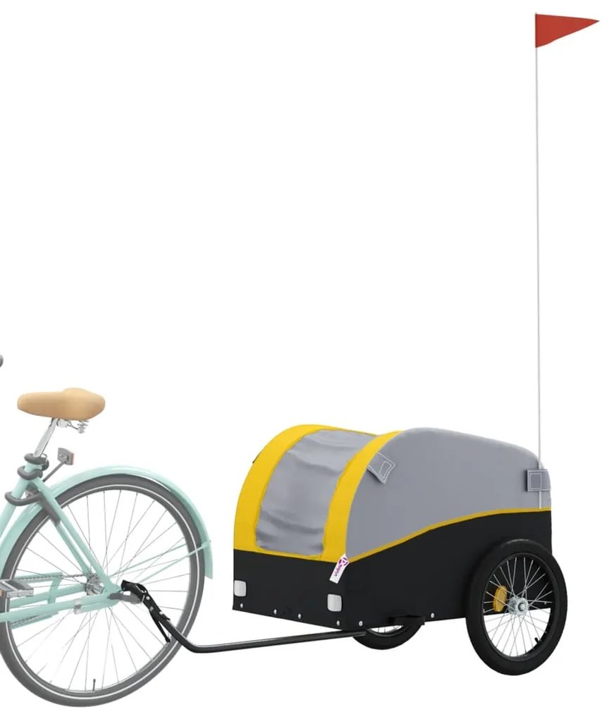 Reboque de carga para bicicleta 45 kg ferro preto e amarelo