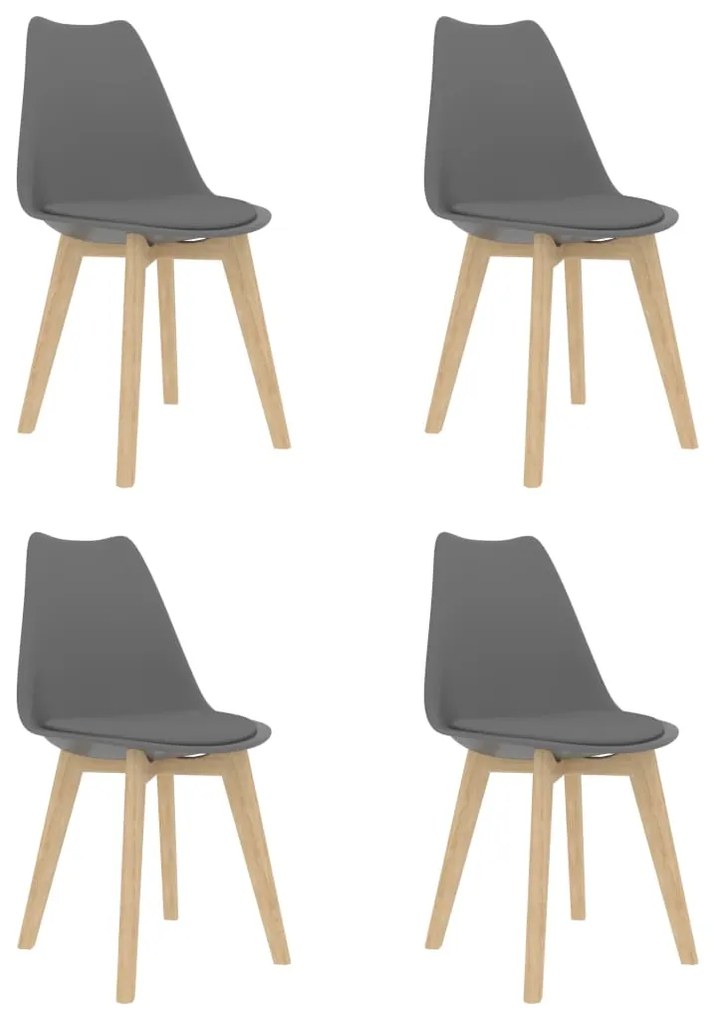 vidaXL Cadeiras de jantar 4 pcs plástico cinzento