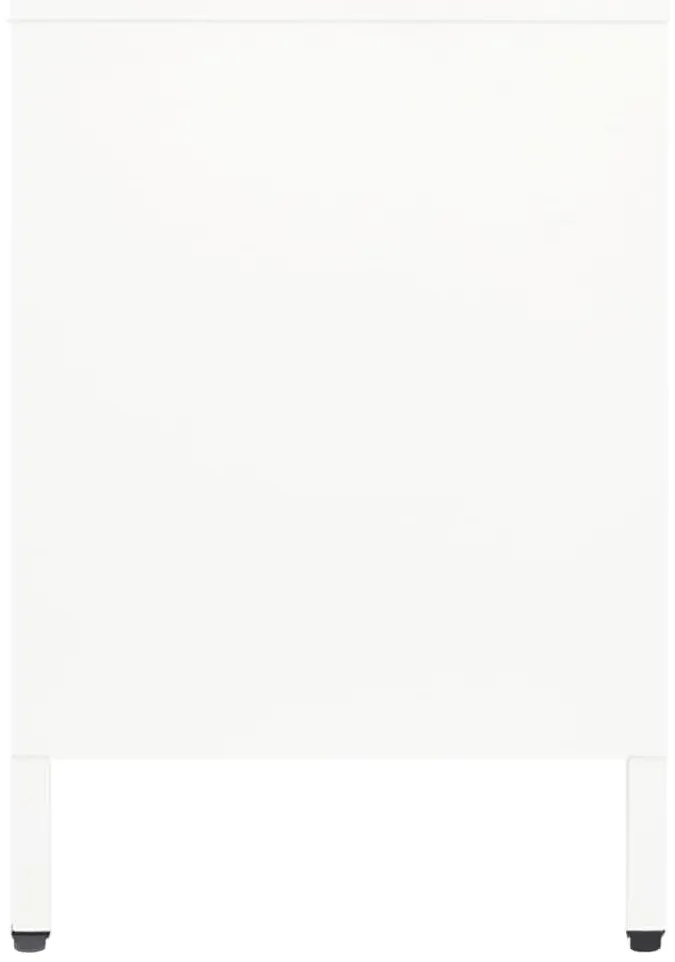 Móvel de TV 105x35x52 cm aço e vidro branco