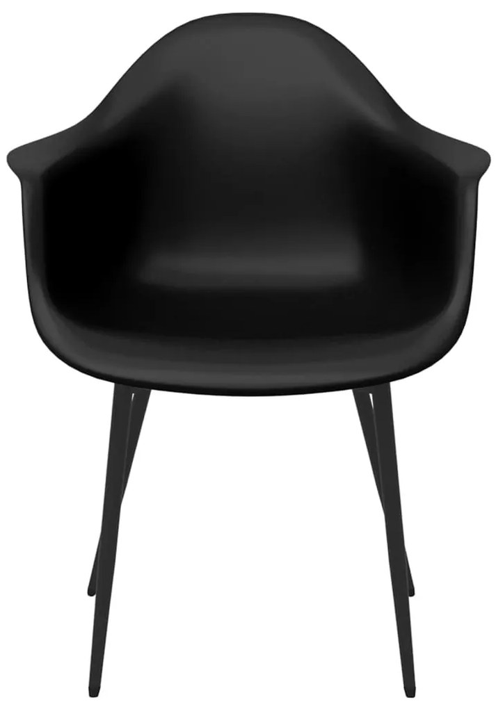 Cadeiras de jantar 4 pcs PP preto