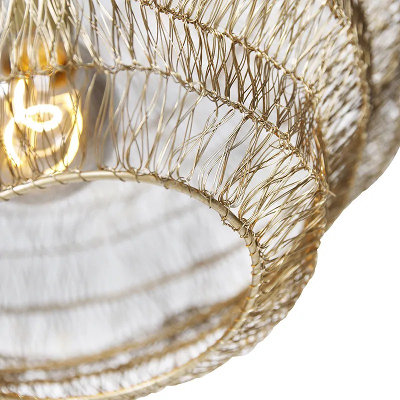 Candeeiro de suspensão oriental dourado 45 cm x 40 cm - Vadi Oriental