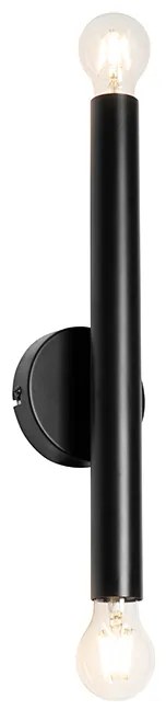Aplique Art Deco preto 2 luzes - Tubi