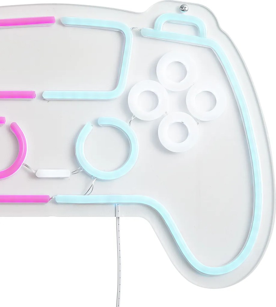 Candeeiro de Parede Neon Rosa com Azul Incl. LED - Controller