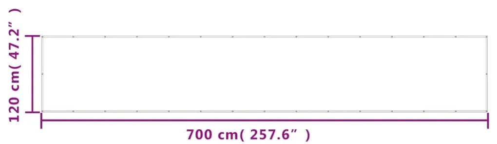Tela de varanda 120x700 cm 100% poliéster oxford antracite
