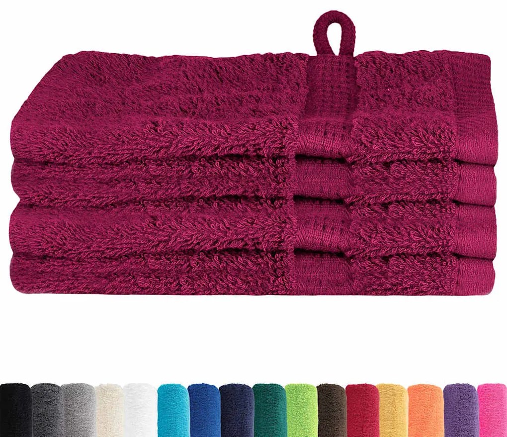 Panos de prato 4 pcs Bordô 15 x 21 cm Algodão