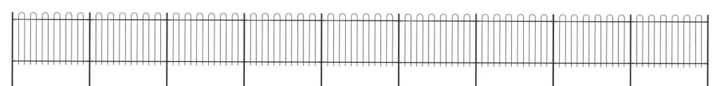 vidaXL Cerca de jardim com topo em aros 15,3x1,2 m aço preto