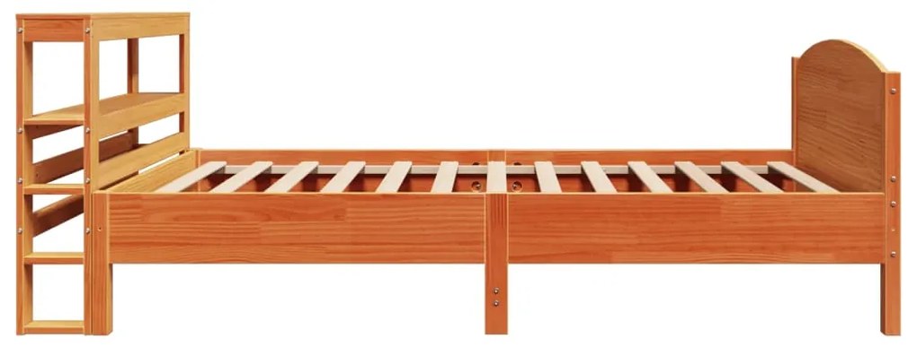 Cama sem colchão 100x200 cm pinho maciço castanho-mel