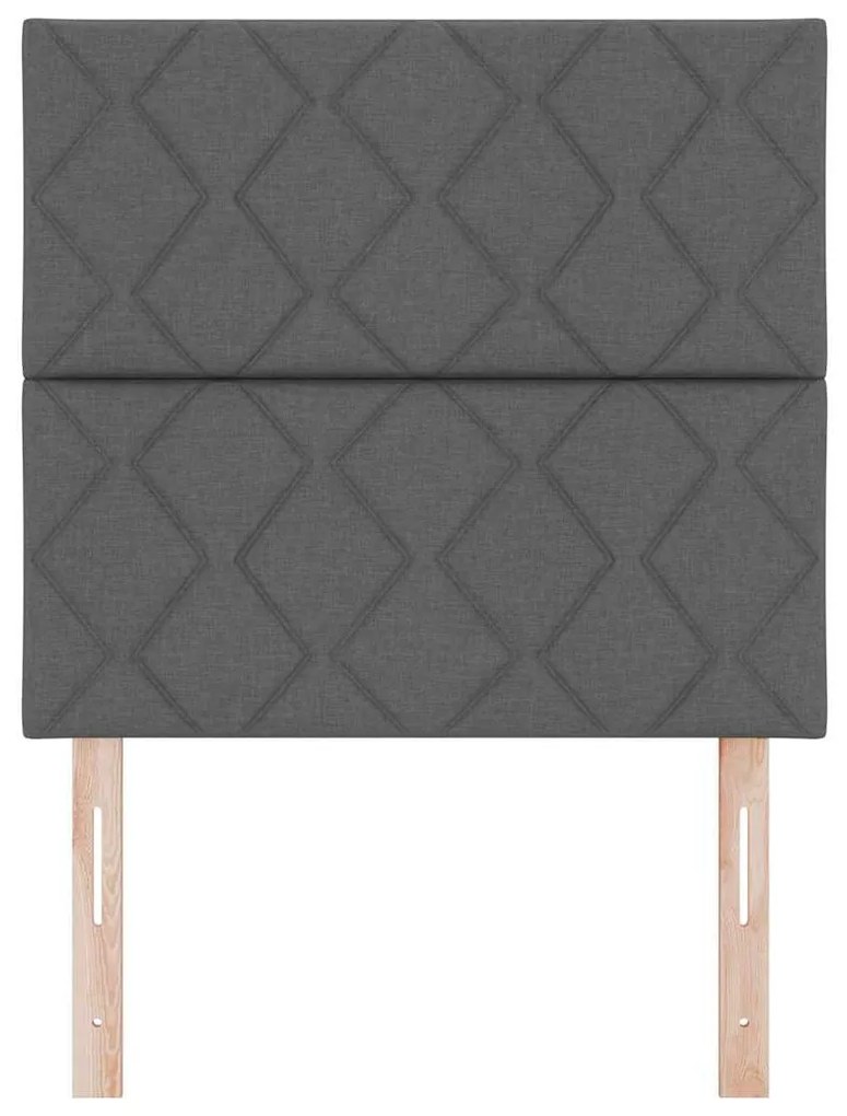 Cabeceira Design de Blocos de Diamante Cinza Escuro 90 cm Tecido
