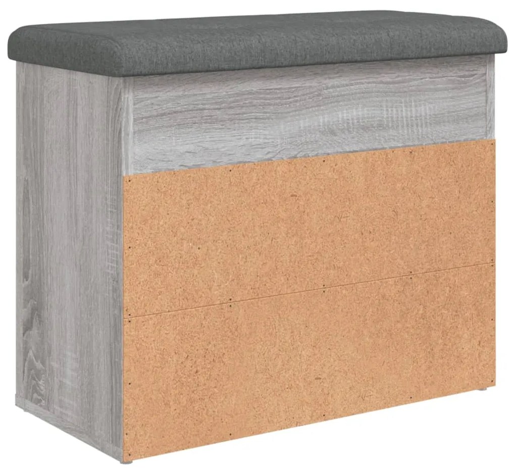 Banco sapateira 62x32x50 cm derivados madeira cinzento sonoma