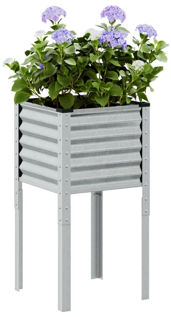 Vaso/floreira de jardim 45x45x88 cm aço galvanizado