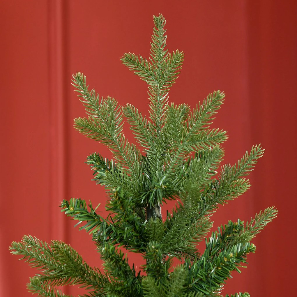 HOMCOM Árvore de Natal Artificial 180cm com 1443 Ramos Folhas de PVC Base Dobrável e Suporte Metálico Decoração de Natal para Interiores Verde
