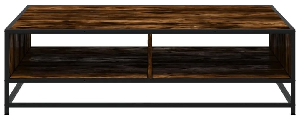 Mesa de centro derivados de madeira e metal carvalho fumado