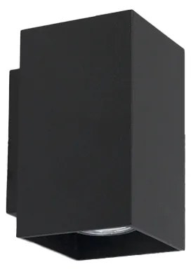 Candeeiro de parede moderno preto quadrado 2 luzes - Sandy