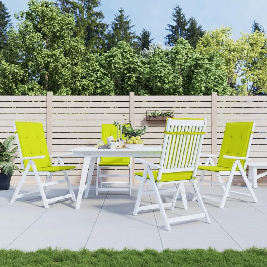 vidaXL Almofadões cadeiras altas de jardim 4pcs tecido verde brilhante