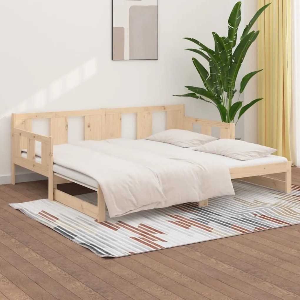 Estrutura sofá-cama de puxar 2x(90x200) cm pinho maciço
