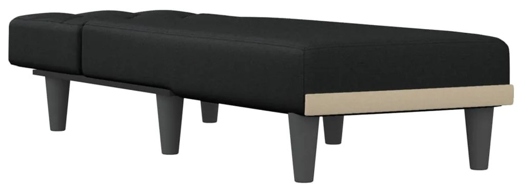 Chaise longue tecido preto