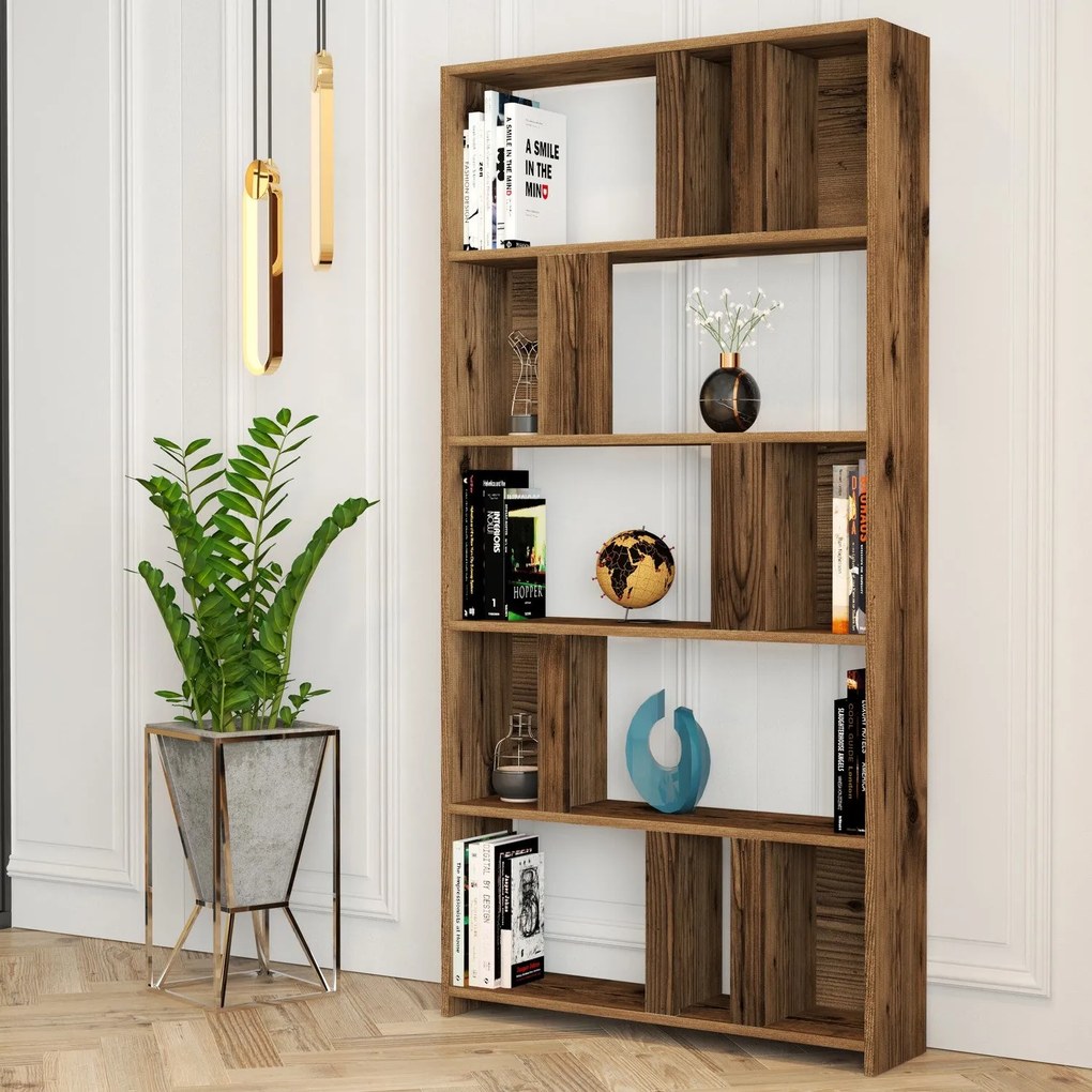 Estante Lima – Cor Nogueira – 90x180x20 cm
