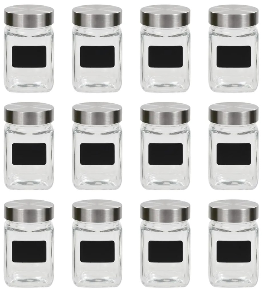 Frascos de vidro com autocolante 12 pcs 300 ml