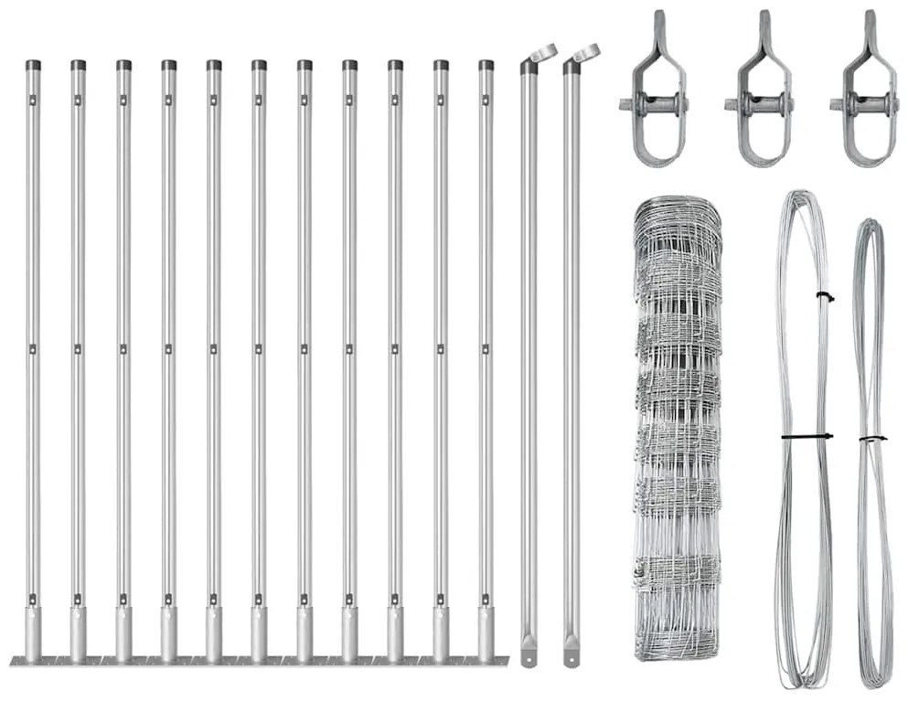 Cerca de Campo 0,8x25 m em Aço Galvanizado