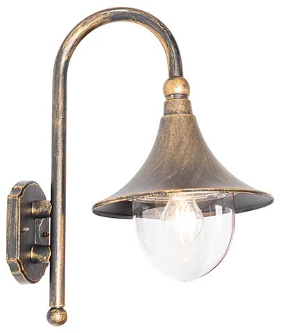 Candeeiro de parede exterior clássico dourado antigo IP44 - Daphne Clássico / Antigo