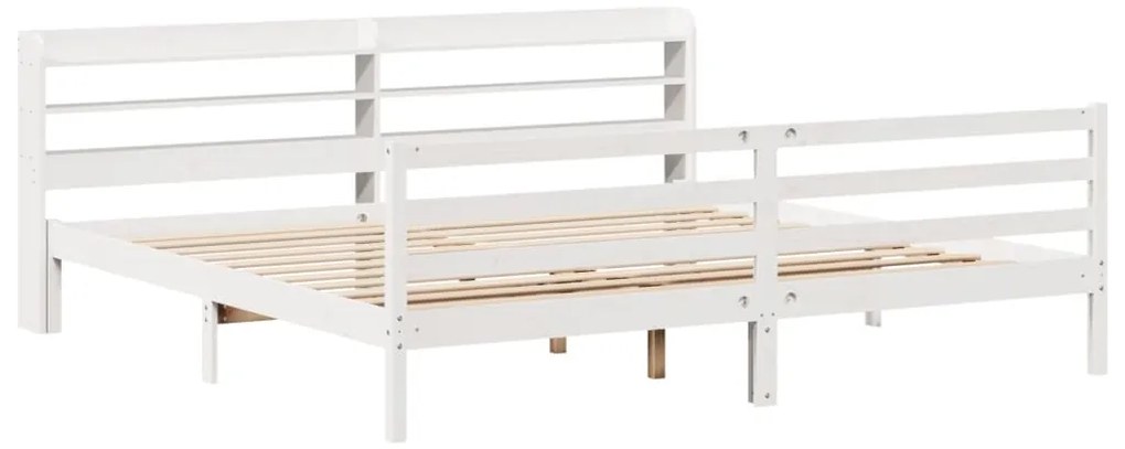 Estrutura de cama c/ cabeceira sem colchão 200x200 cm branco