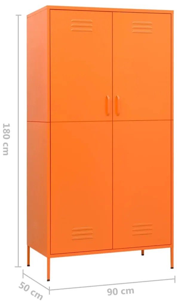 Roupeiro 90x50x180 cm aço laranja
