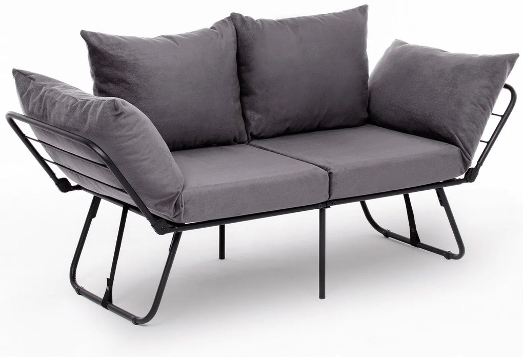 Sofá-Cama de 2 Lugares Viper – Cinzento – 150 x 78 x 60 cm