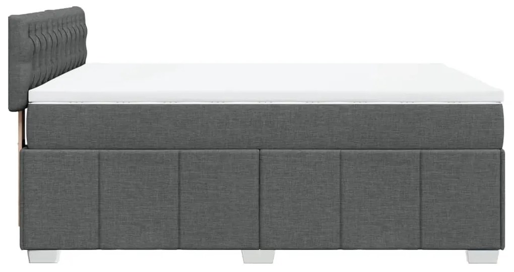 Cama com molas/colchão 160x200 cm tecido cinzento-escuro