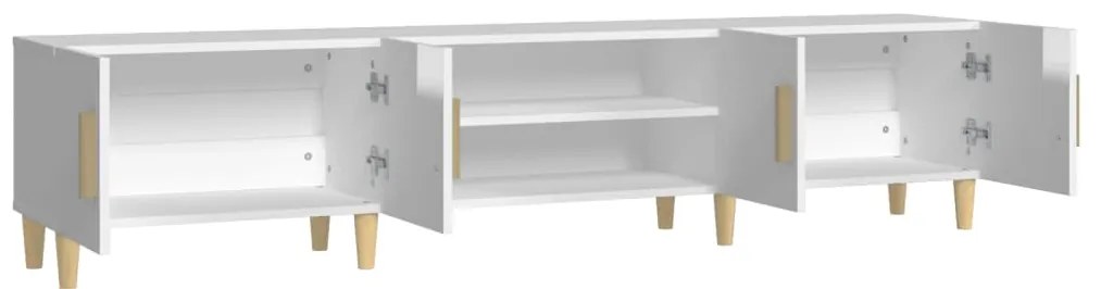 Móvel de TV 180x31,5x40cm derivados de madeira branco brilhante