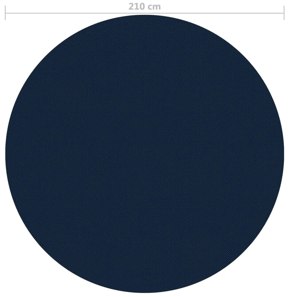Película p/ piscina PE solar flutuante 210 cm preto e azul