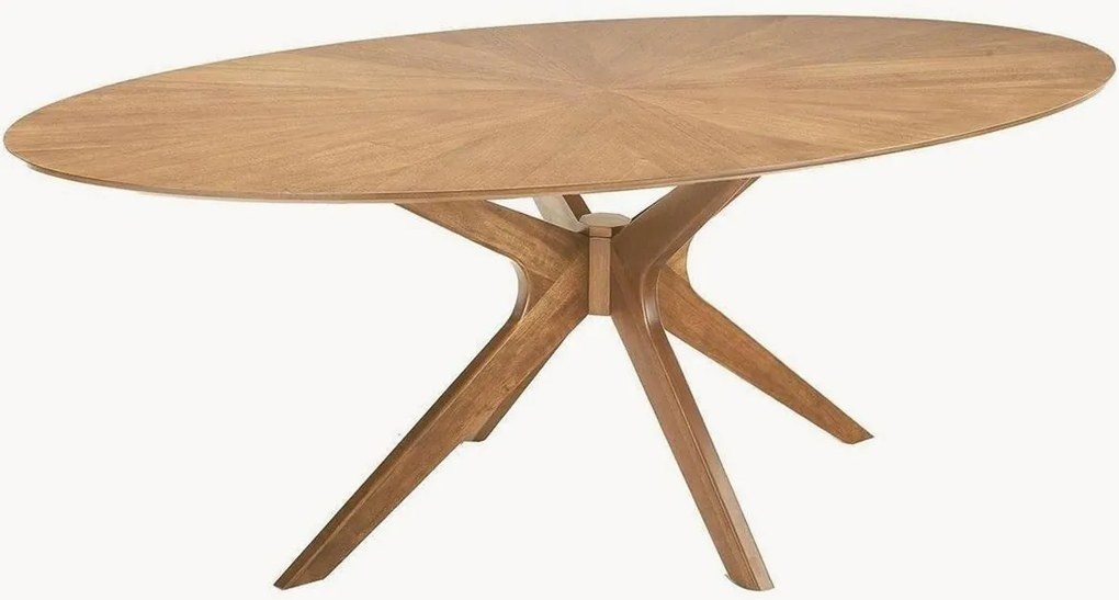 Mesa de jantar oval em madeira Tallinn, 190 x 110 cm