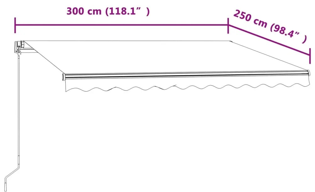 Toldo retrátil automático 300x250 cm antracite