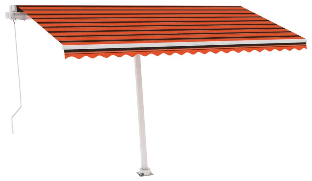 Toldo retrátil manual independente 400x300cm laranja e castanho