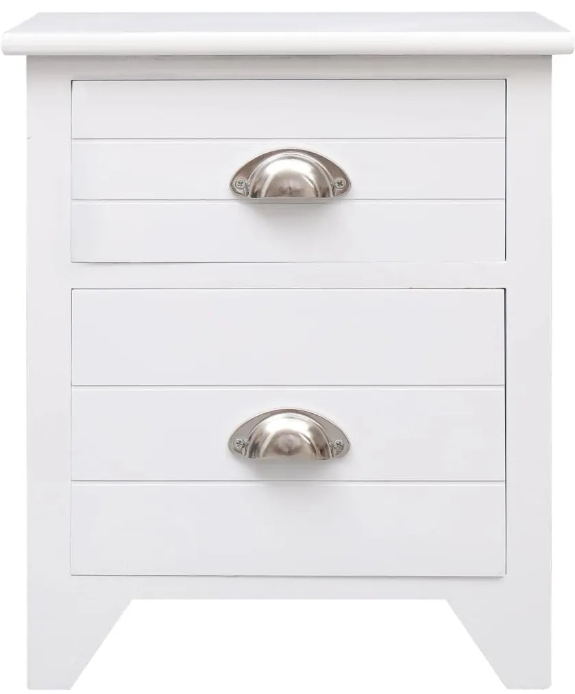 Mesa de cabeceira com 2 gavetas 2 pcs branco