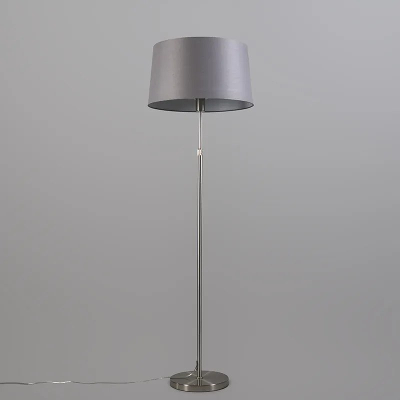 Candeeiro de pé em aço com abajur cinzento 45 cm ajustável - Parte Design,Moderno