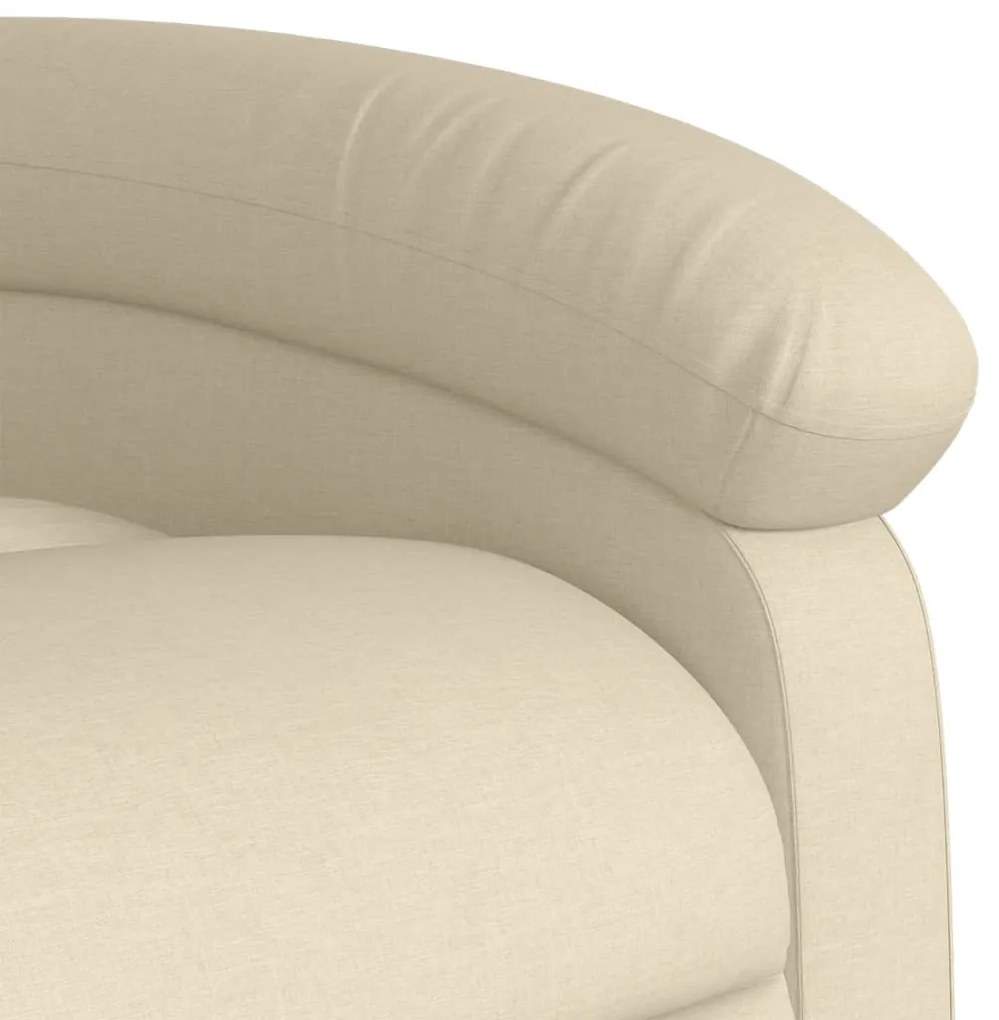 Poltrona elétrica elevatória massagens tecido creme