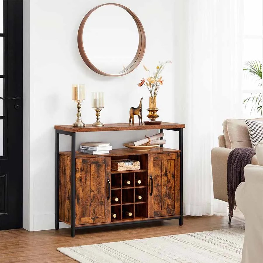 Aparador 100 x 35 x 81,4 cm castanho vintage-preto