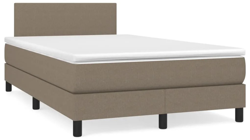 Cama box spring colchão/LED 120x190cm tecido cinza-acastanhado