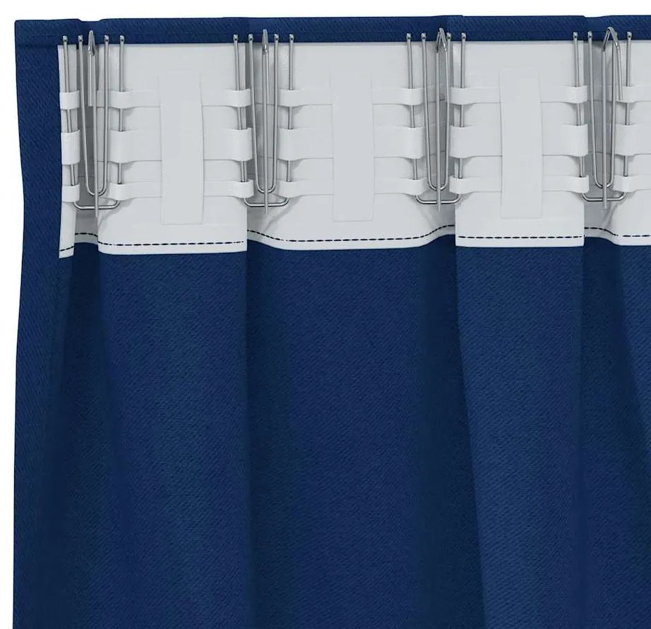 Cortinas com cortinas 2 pcs Azul escuro 260 x 140 cm Poliéster