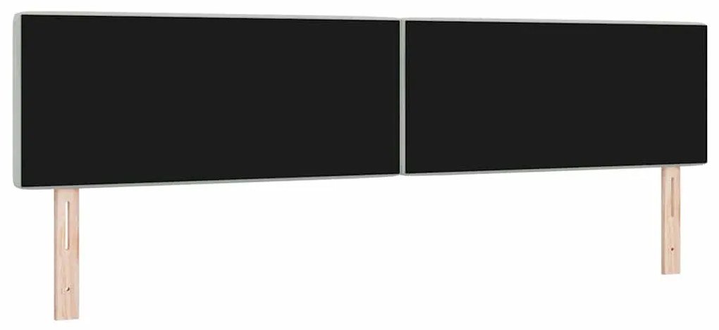 Cabeceira LED com botões de cristal, estofada em cinza claro, 100 cm,