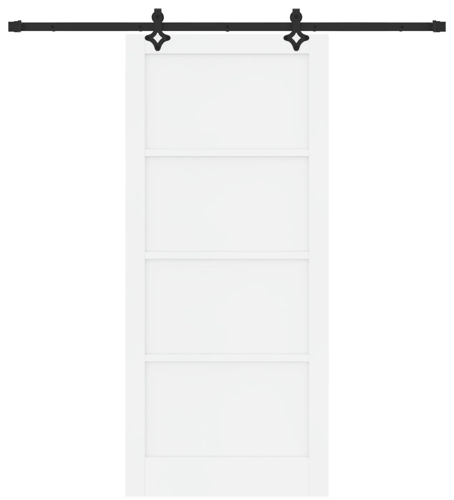 Porta Deslizante vidaXL com Conjunto de Ferragens Branca 93x211 cm Mad