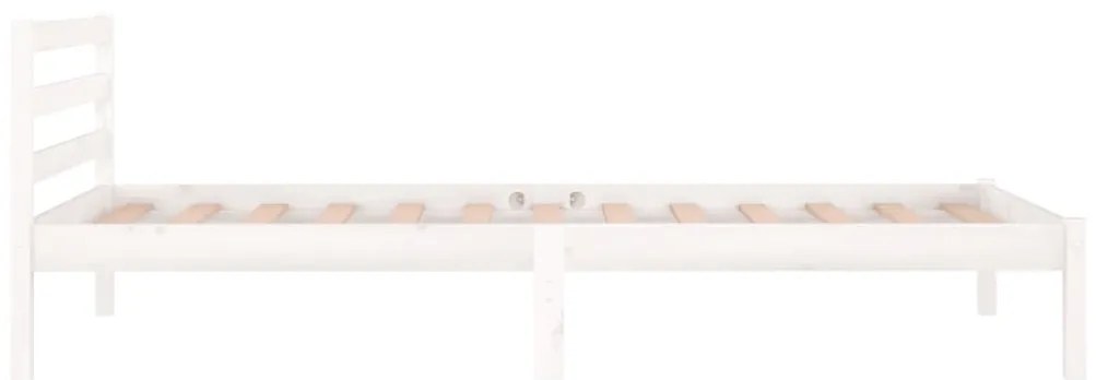 Estrutura de cama 90x200 cm pinho maciço branco