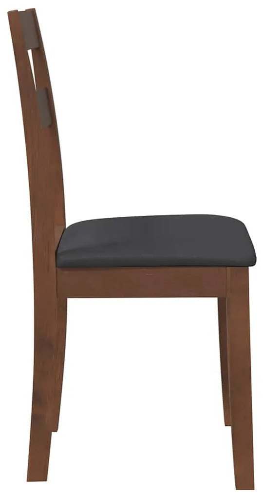 Cadeiras de jantar com almofadões 2 pcs madeira maciça castanho