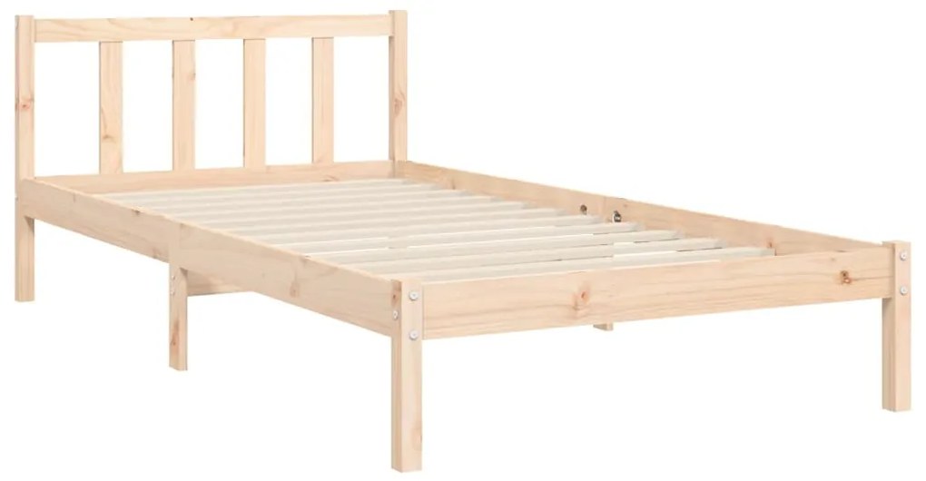 Estrutura de cama com cabeceira 90x190 cm madeira maciça