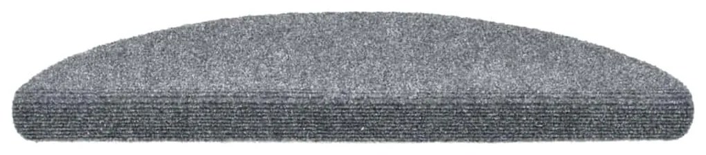 Tapetes de escada adesivos 20 pcs 56x17x3 cm cinzento-claro