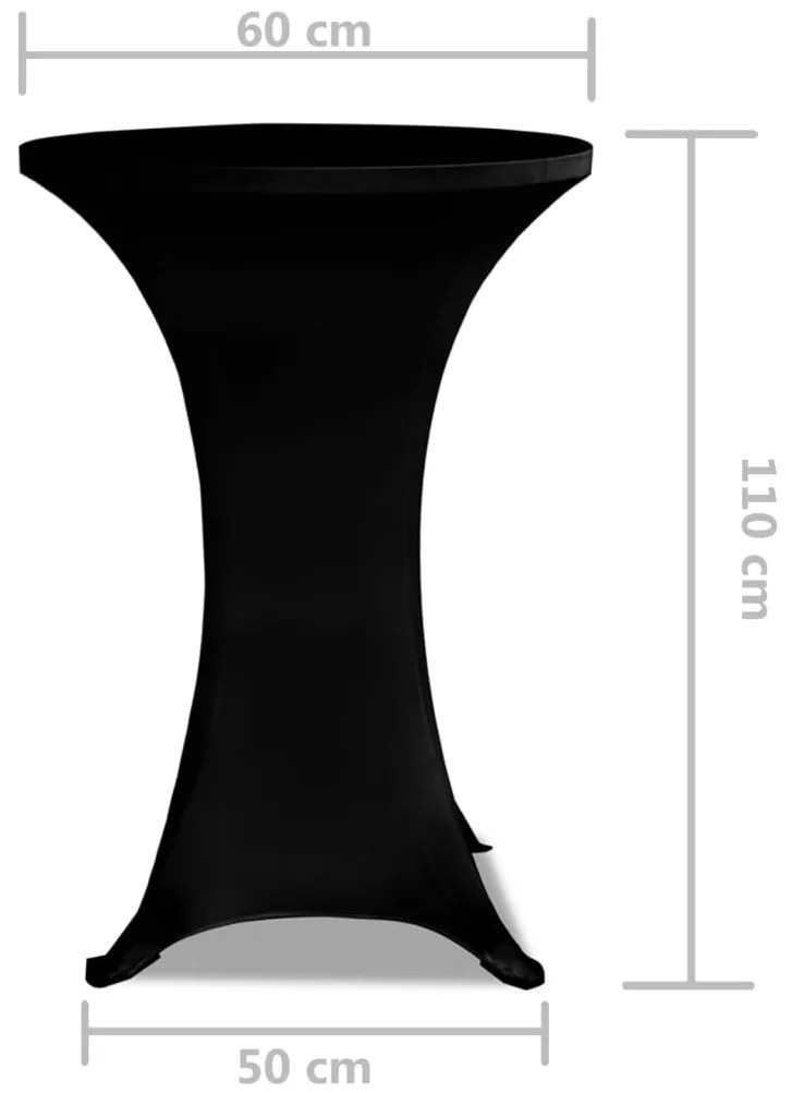 Toalha de Mesa elástica Ø60, Preta / 2 peças