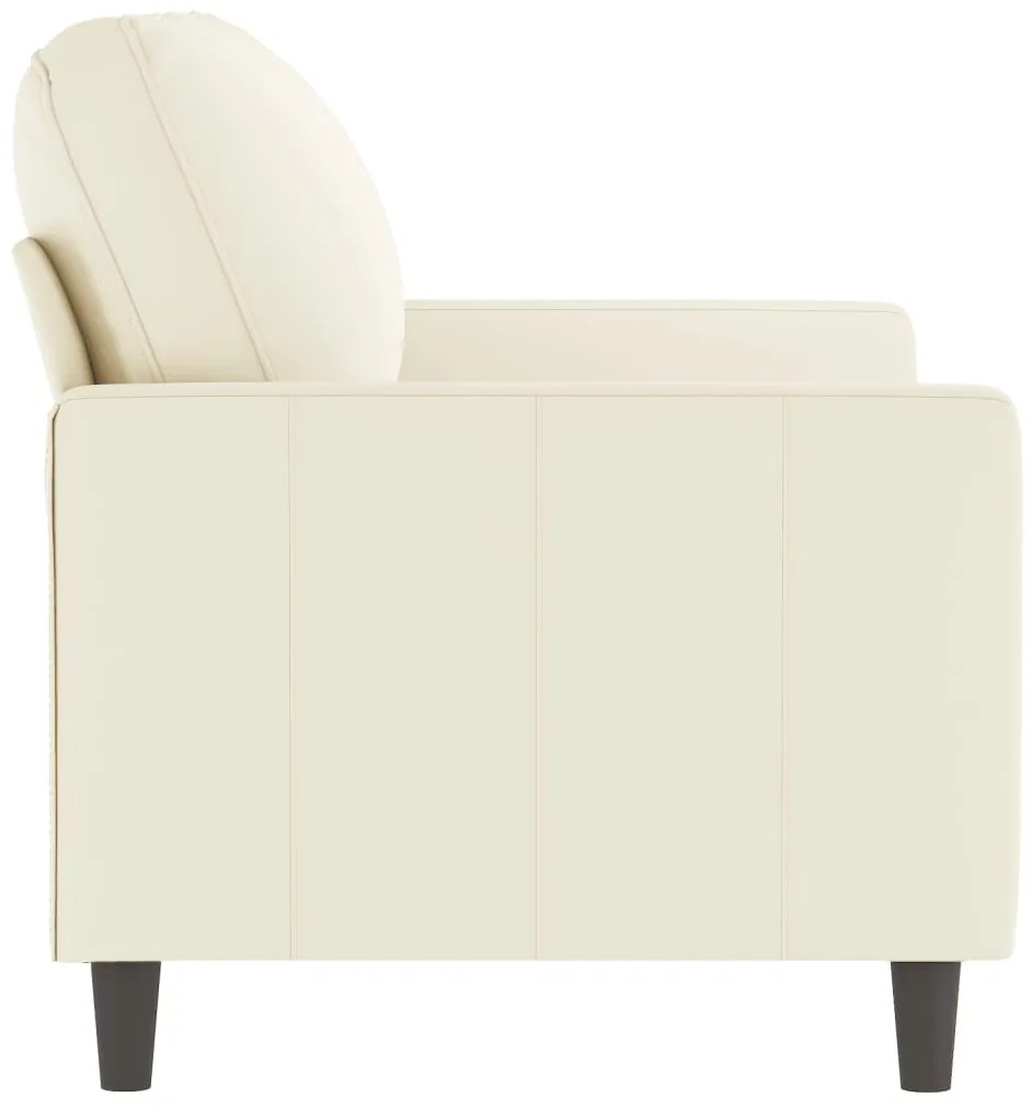 Sofá de 2 lugares veludo 120 cm cor creme
